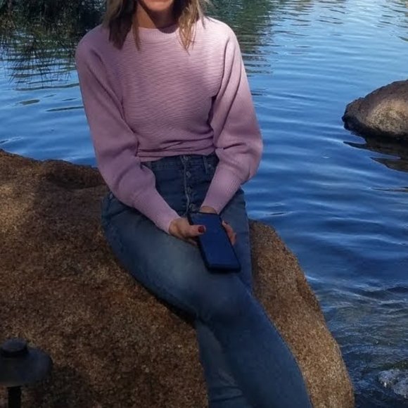 LILAC LAVENDER RIBBED SWEATER - PINK ROSE VINTAGE BRAND - WOMEN'S XS - Picture 7 of 7